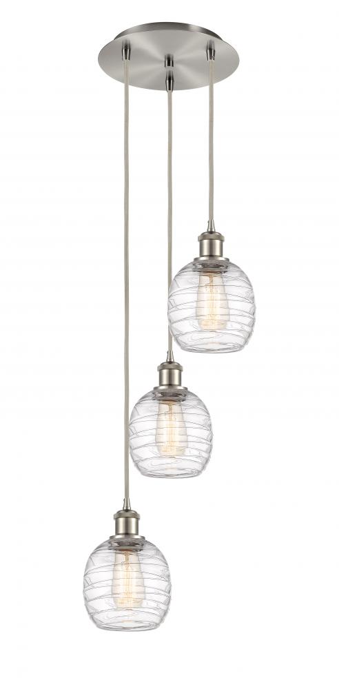 Belfast - 3 Light - 13 inch - Brushed Satin Nickel - Cord Hung - Multi Pendant