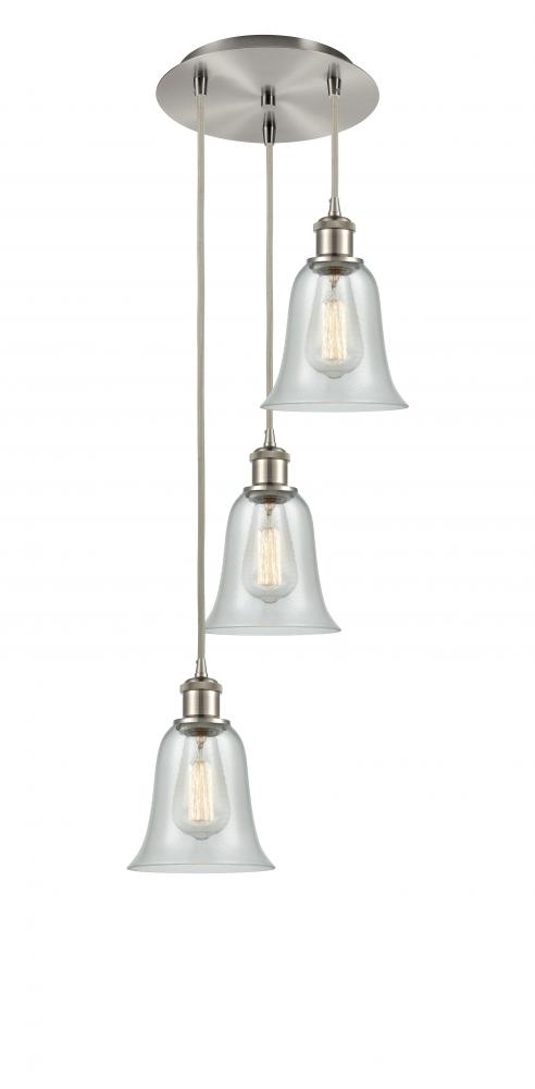 Hanover - 3 Light - 13 inch - Brushed Satin Nickel - Cord Hung - Multi Pendant