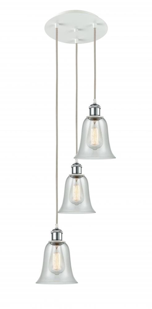 Hanover - 3 Light - 13 inch - White Polished Chrome - Cord Hung - Multi Pendant