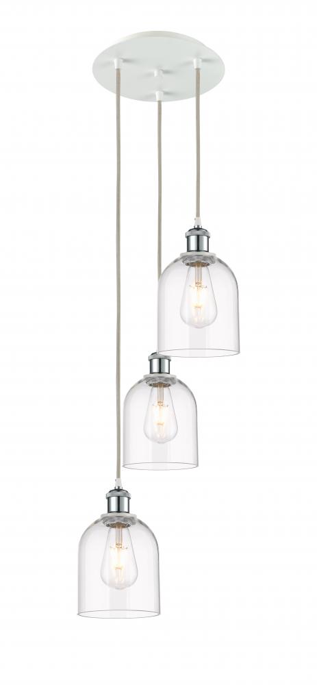 Bella - 3 Light - 12 inch - White Polished Chrome - Cord Hung - Multi Pendant