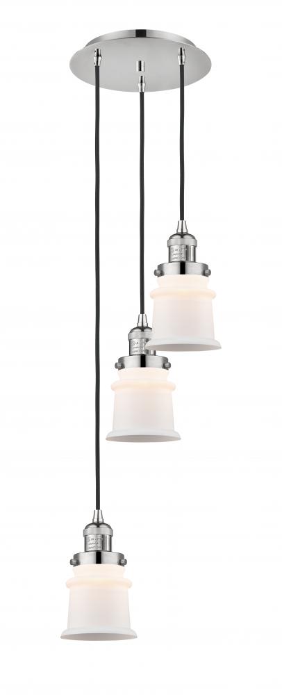 Canton - 3 Light - 12 inch - Polished Nickel - Cord hung - Multi Pendant