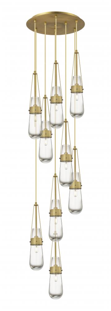 Milan - 9 Light - 19 inch - Brushed Brass - Multi Pendant