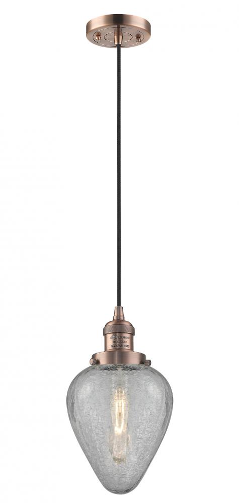 Geneseo - 1 Light - 7 inch - Antique Copper - Cord hung - Mini Pendant