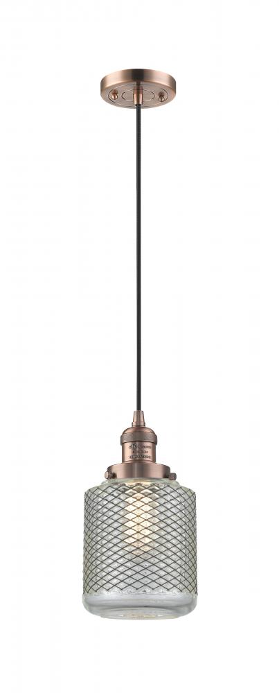 Stanton - 1 Light - 6 inch - Antique Copper - Cord hung - Mini Pendant