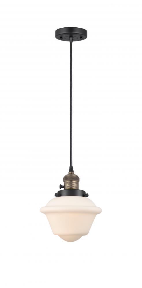 Oxford - 1 Light - 7 inch - Black Antique Brass - Cord hung - Mini Pendant