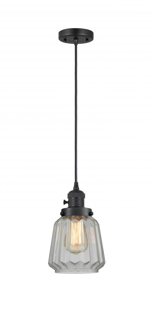 Chatham - 1 Light - 7 inch - Matte Black - Cord hung - Mini Pendant