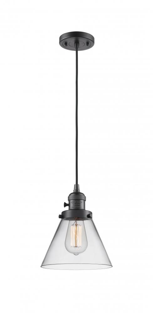 Cone - 1 Light - 8 inch - Oil Rubbed Bronze - Cord hung - Mini Pendant