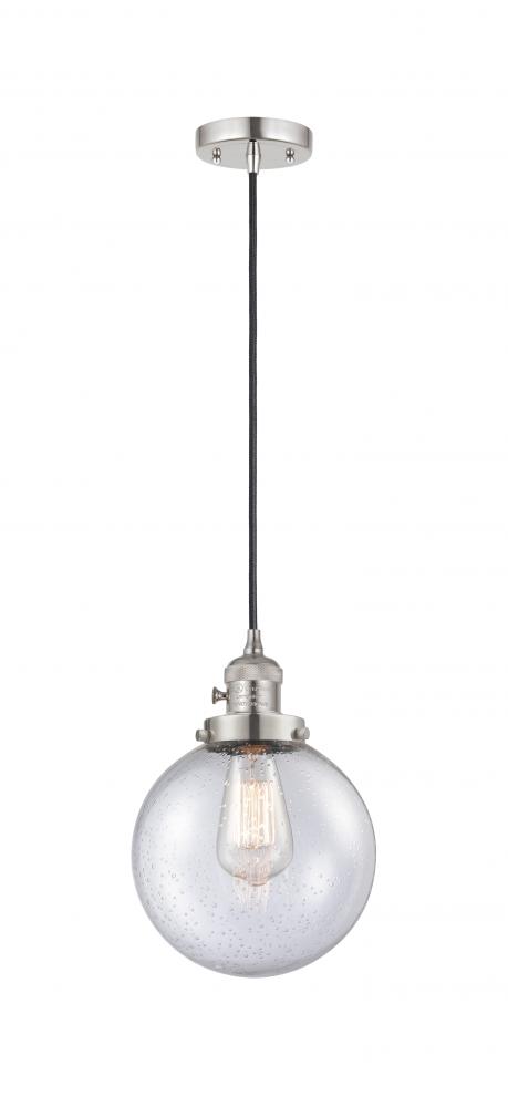 Beacon - 1 Light - 8 inch - Polished Nickel - Cord hung - Mini Pendant