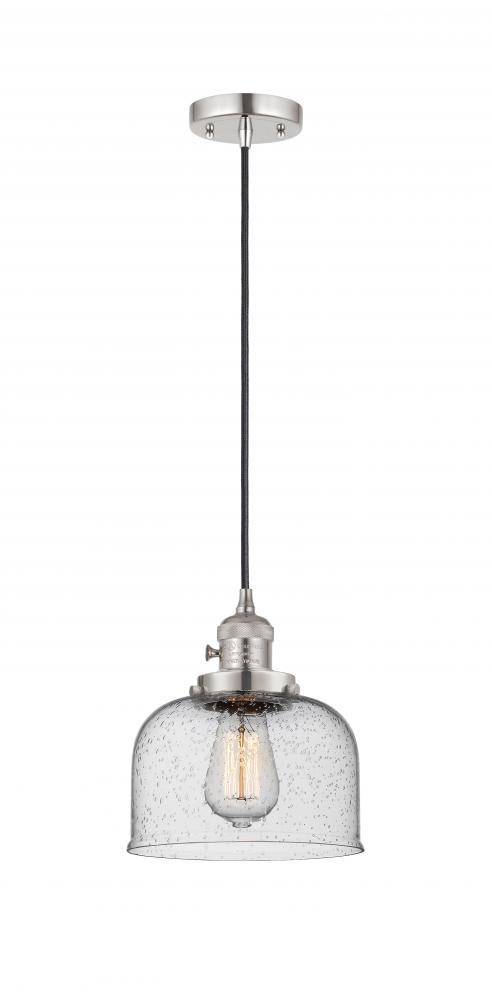 Bell - 1 Light - 8 inch - Polished Nickel - Cord hung - Mini Pendant