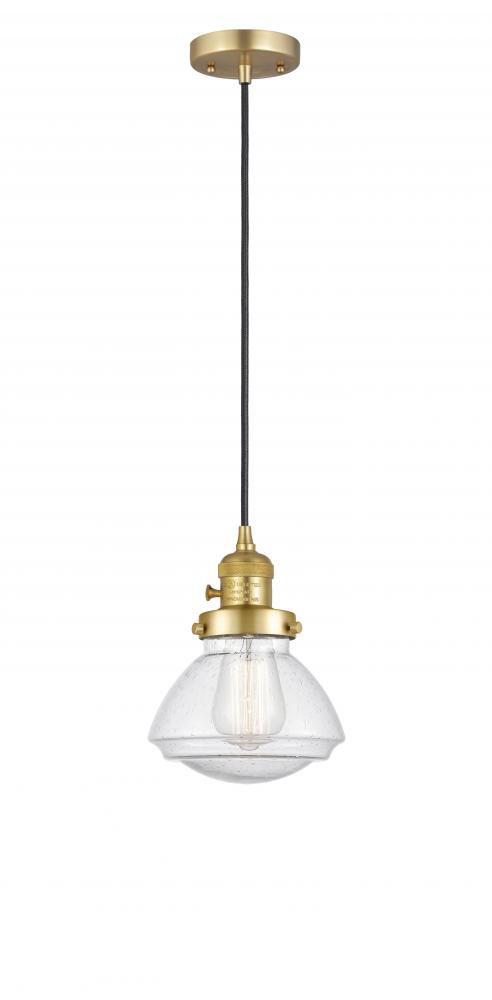 Olean - 1 Light - 7 inch - Satin Gold - Cord hung - Mini Pendant