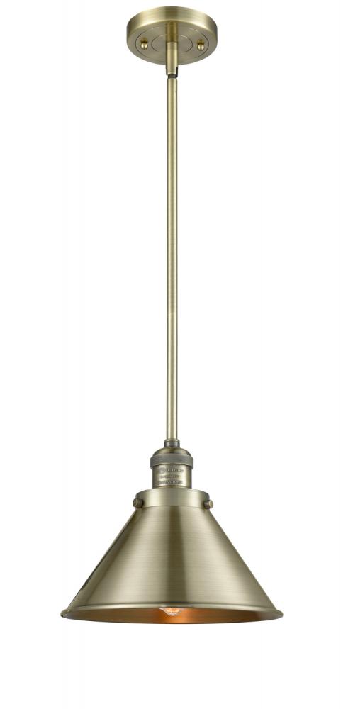 Briarcliff - 1 Light - 10 inch - Antique Brass - Stem Hung - Mini Pendant