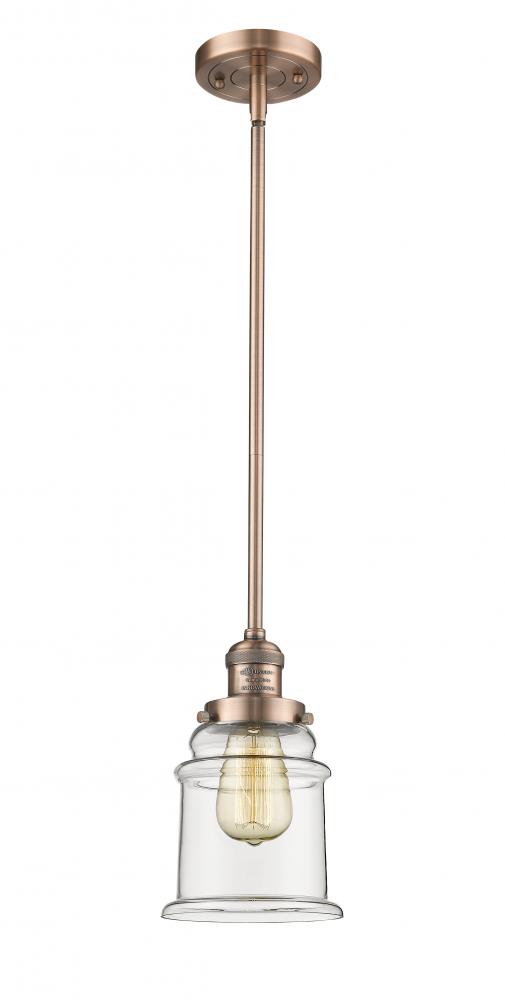 Canton - 1 Light - 7 inch - Antique Copper - Stem Hung - Mini Pendant
