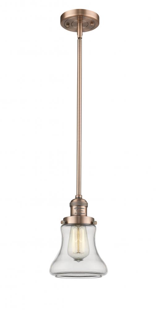Bellmont - 1 Light - 7 inch - Antique Copper - Stem Hung - Mini Pendant