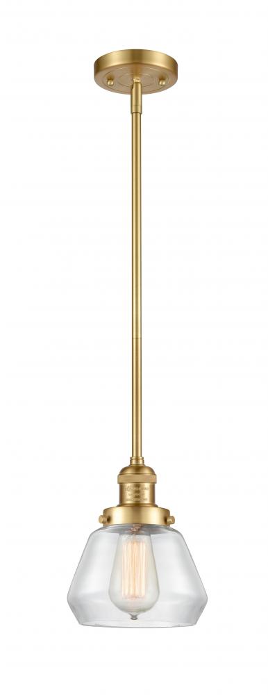 Fulton - 1 Light - 7 inch - Satin Gold - Stem Hung - Mini Pendant