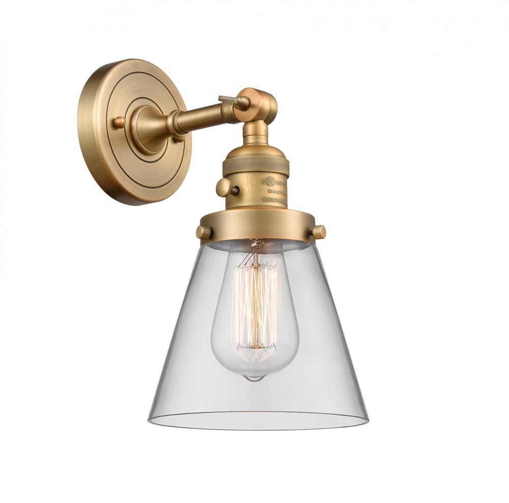 Cone - 1 Light - 6 inch - Brushed Brass - Sconce