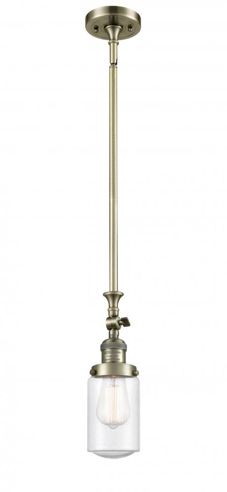 Dover - 1 Light - 5 inch - Antique Brass - Stem Hung - Mini Pendant