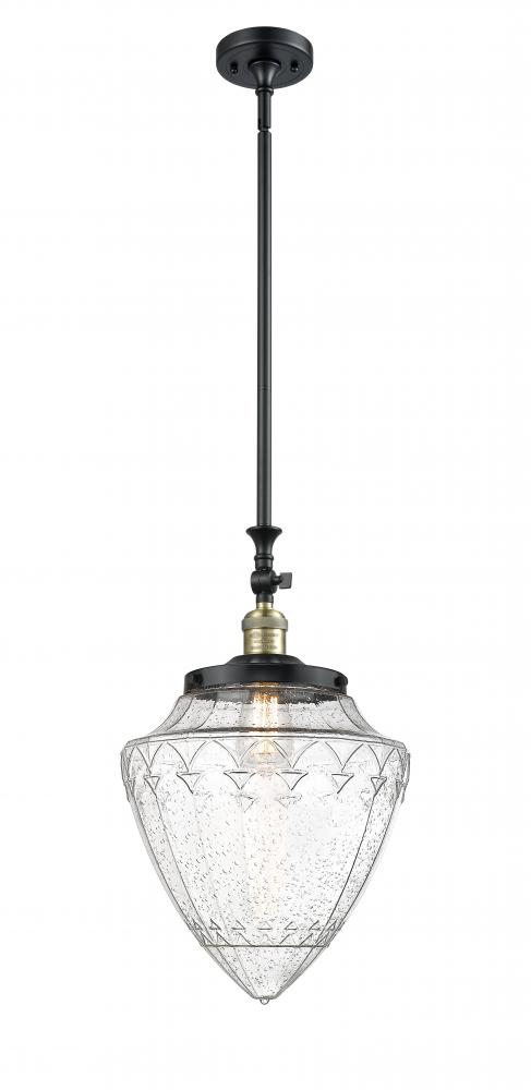 Bullet - 1 Light - 12 inch - Black Antique Brass - Stem Hung - Adjustable Mini Pendant