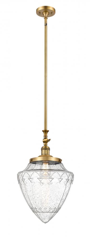 Bullet - 1 Light - 12 inch - Brushed Brass - Stem Hung - Mini Pendant