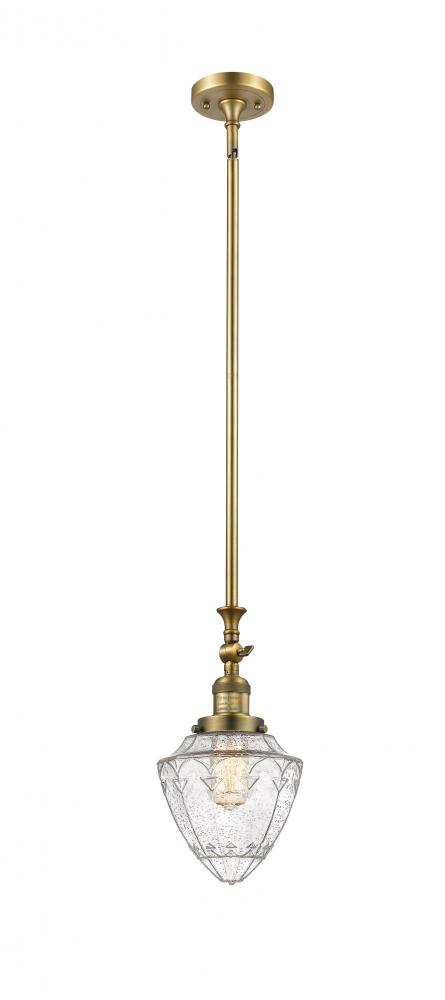 Bullet - 1 Light - 7 inch - Brushed Brass - Stem Hung - Adjustable Mini Pendant