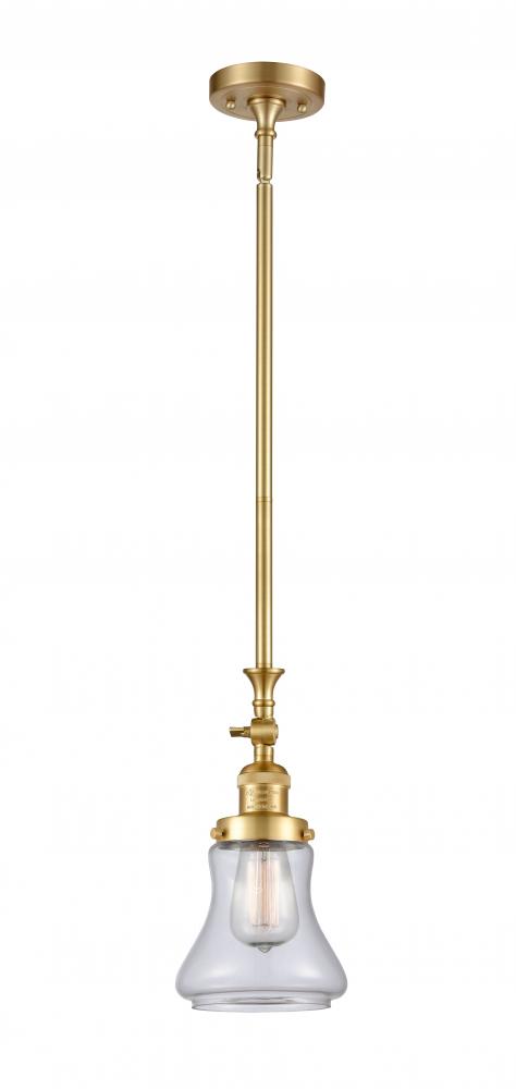Bellmont - 1 Light - 6 inch - Satin Gold - Stem Hung - Adjustable Mini Pendant