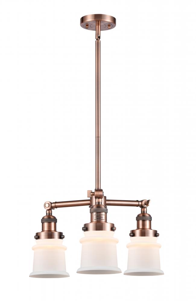 Canton - 3 Light - 18 inch - Antique Copper - Stem Hung - Chandelier