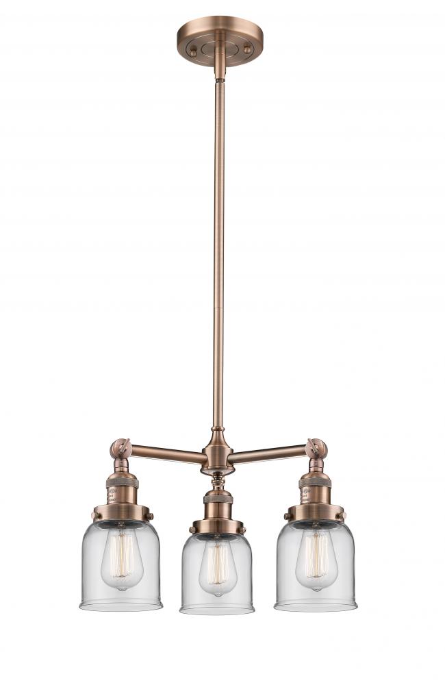 Bell - 3 Light - 19 inch - Antique Copper - Stem Hung - Chandelier