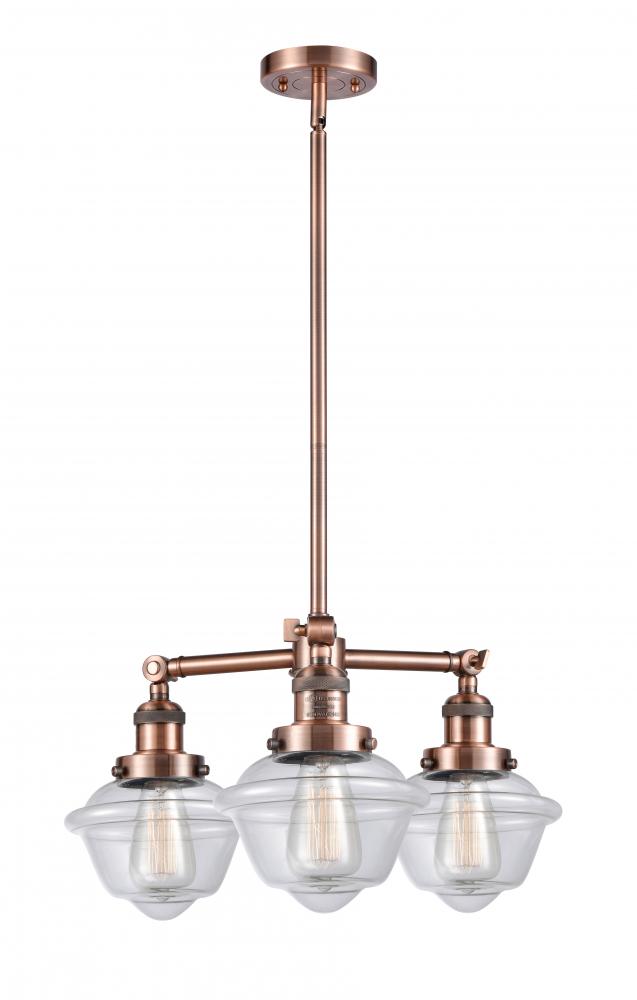 Oxford - 3 Light - 20 inch - Antique Copper - Stem Hung - Chandelier