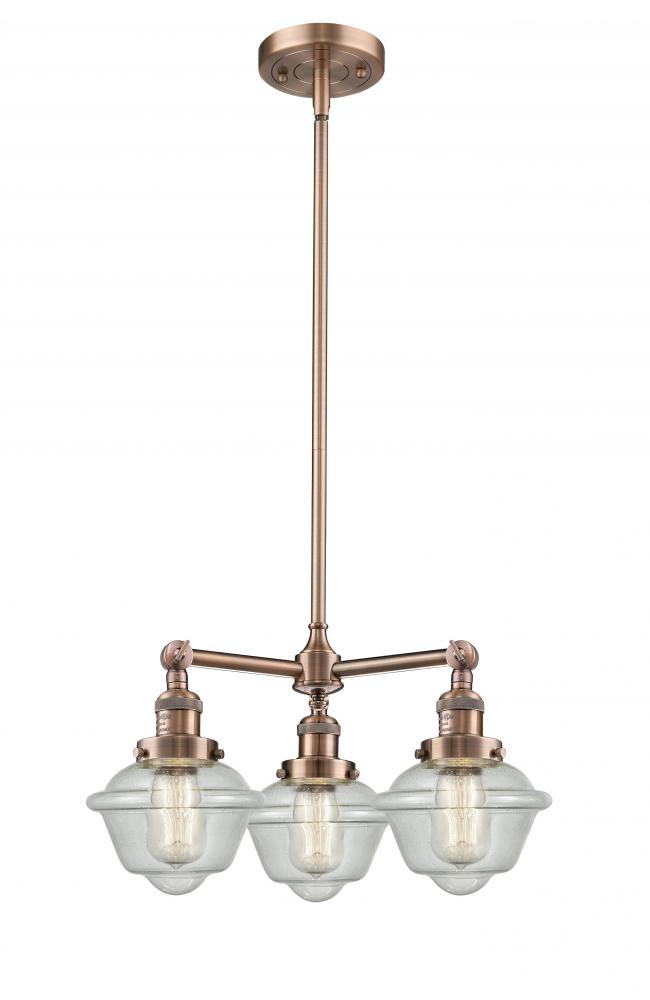 Oxford - 3 Light - 20 inch - Antique Copper - Stem Hung - Chandelier