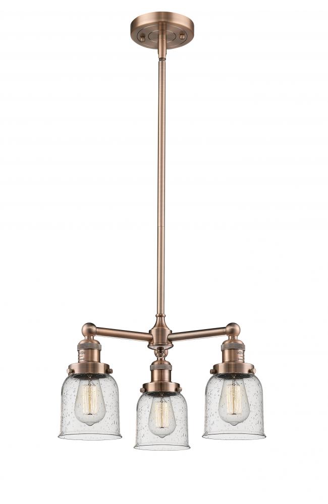 Bell - 3 Light - 19 inch - Antique Copper - Stem Hung - Chandelier