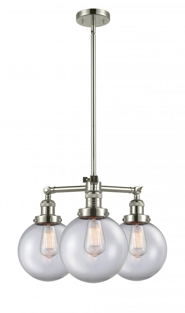 Beacon - 3 Light - 22 inch - Polished Nickel - Stem Hung - Chandelier