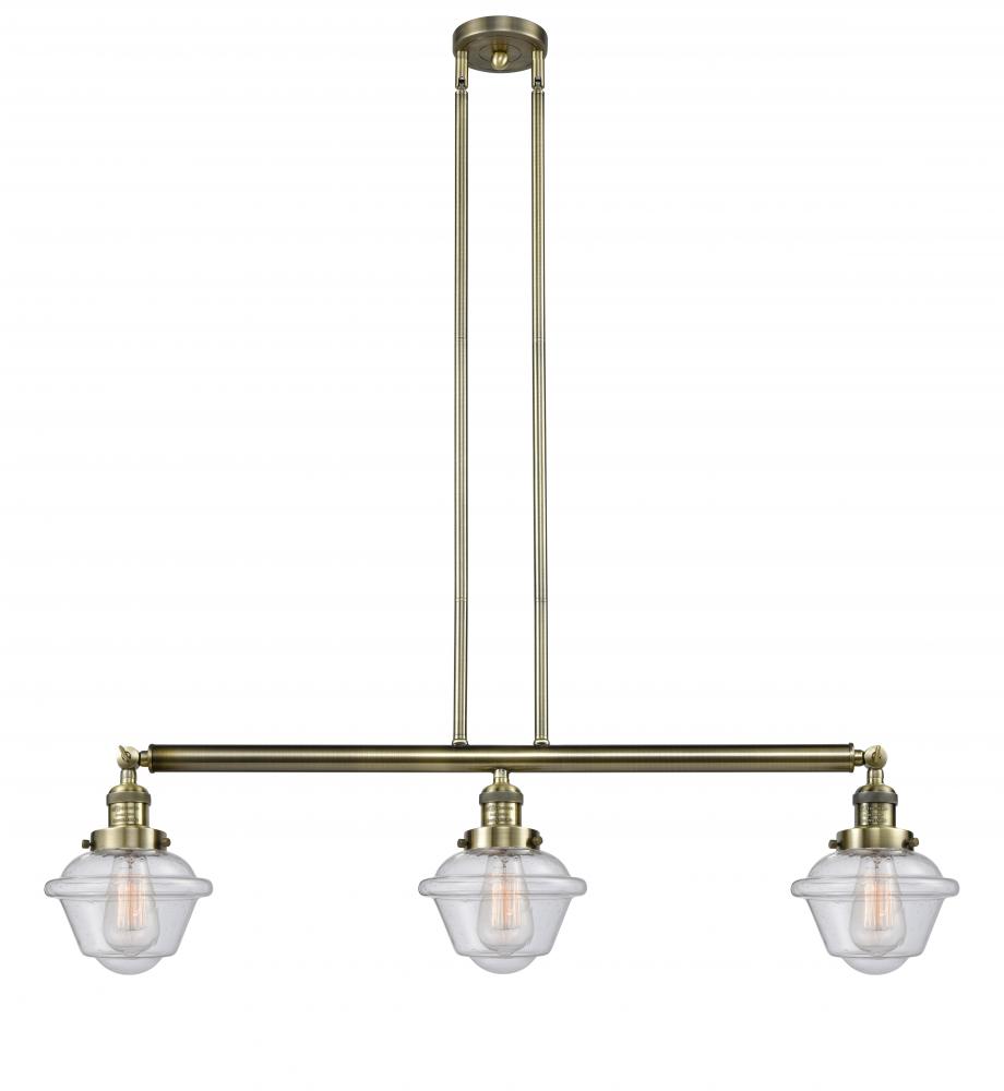 Oxford - 3 Light - 40 inch - Antique Brass - Stem Hung - Adjustable Island Light