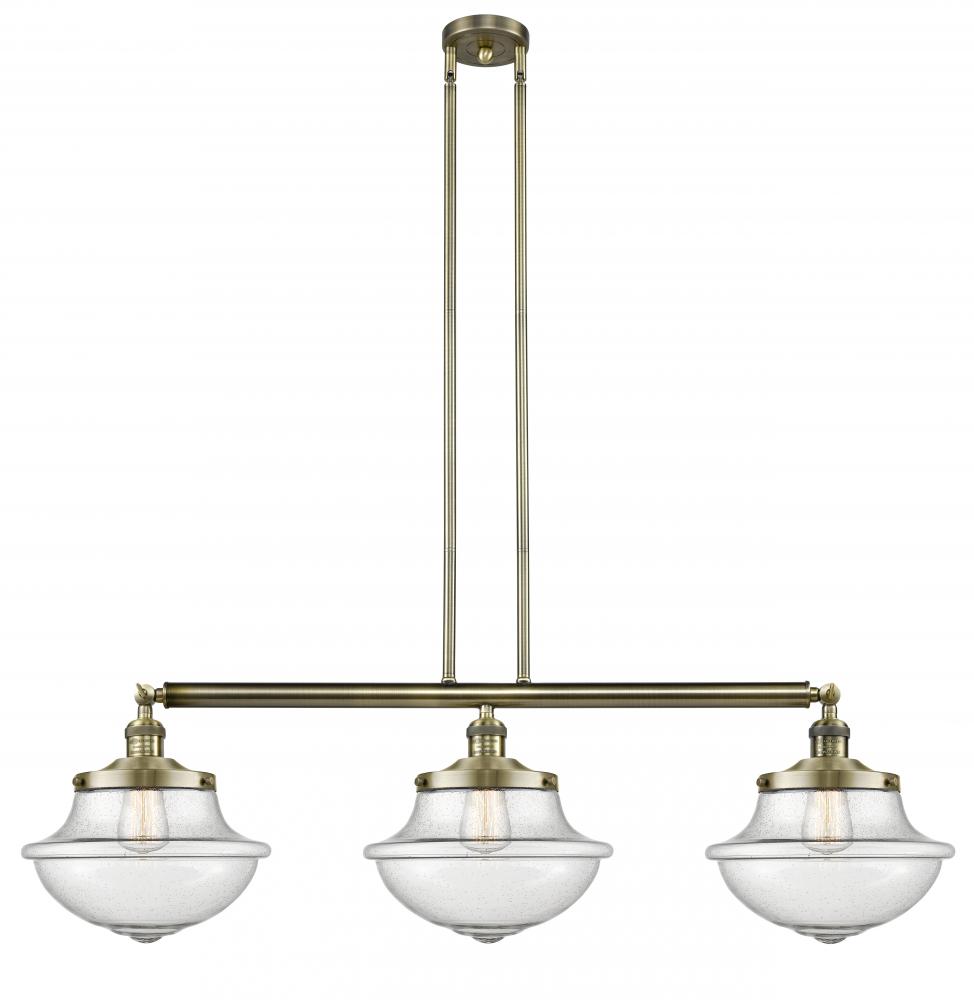 Oxford - 3 Light - 42 inch - Antique Brass - Stem Hung - Island Light