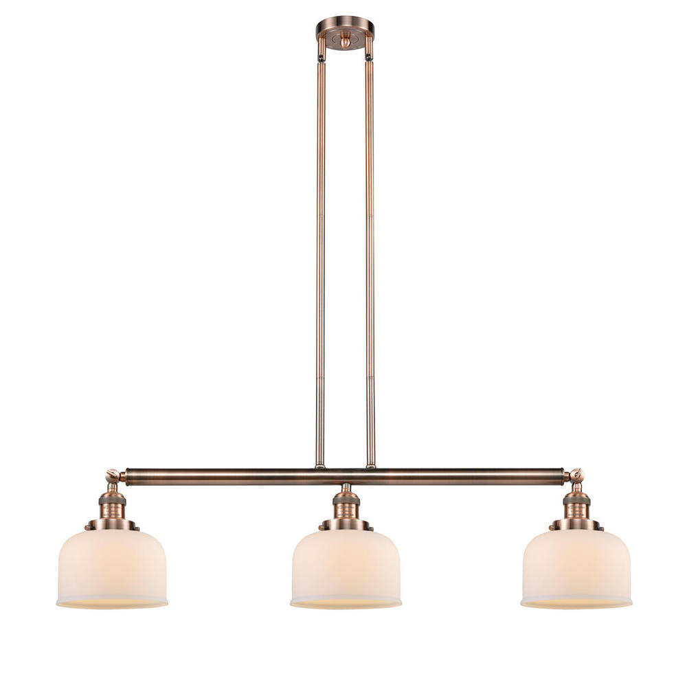 Bell - 3 Light - 41 inch - Antique Copper - Stem Hung - Adjustable Island Light