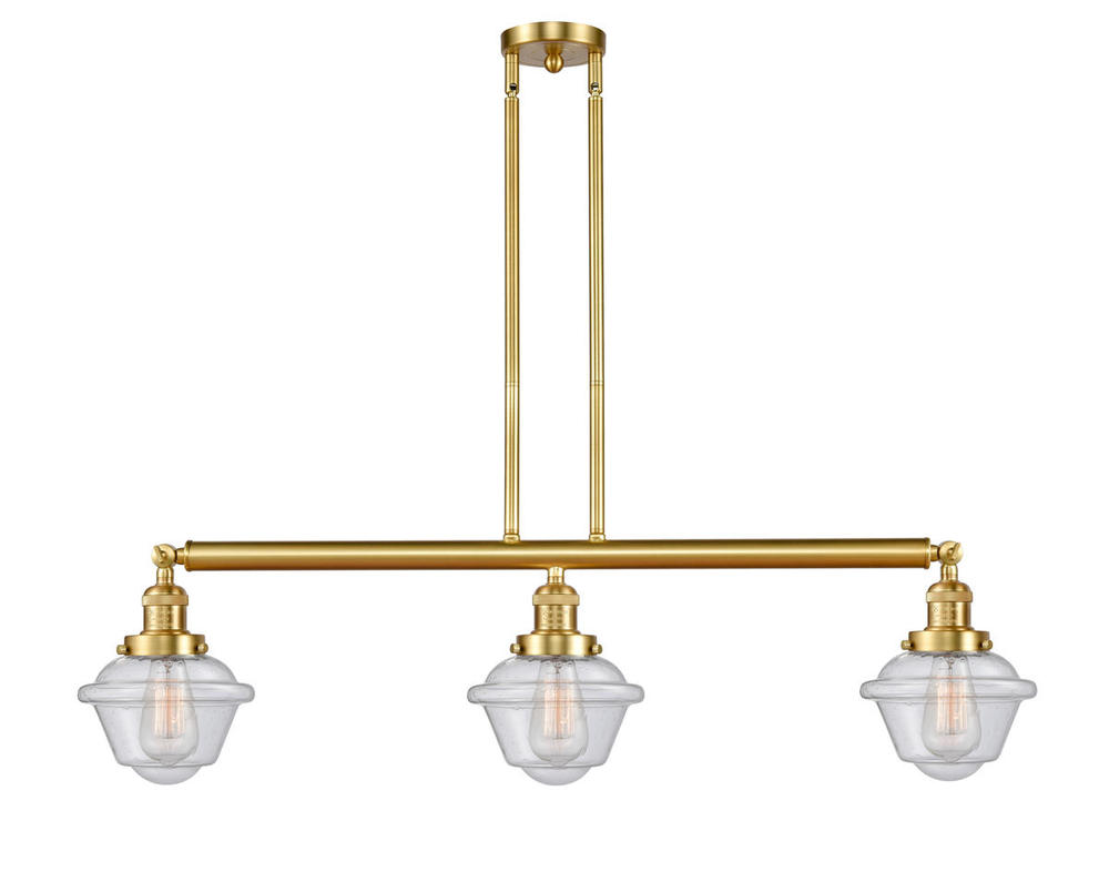 Oxford - 3 Light - 40 inch - Satin Gold - Stem Hung - Island Light