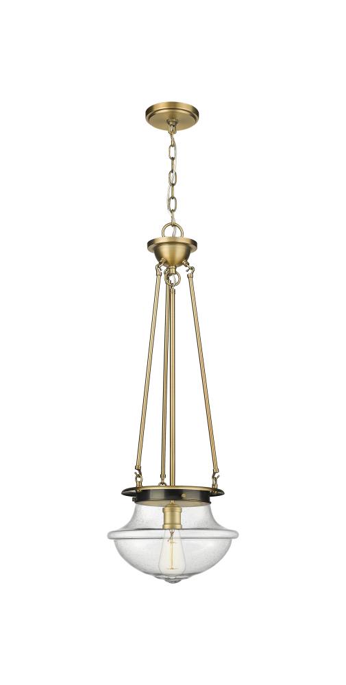 Oxford - 1 Light - 12 inch - Brushed Brass - Pendant