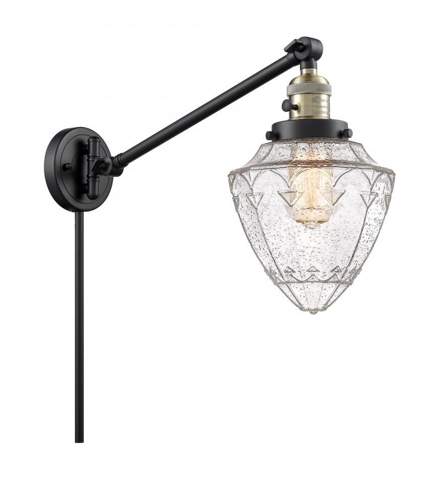 Bullet - 1 Light - 7 inch - Black Antique Brass -Adjustable Swing Arm
