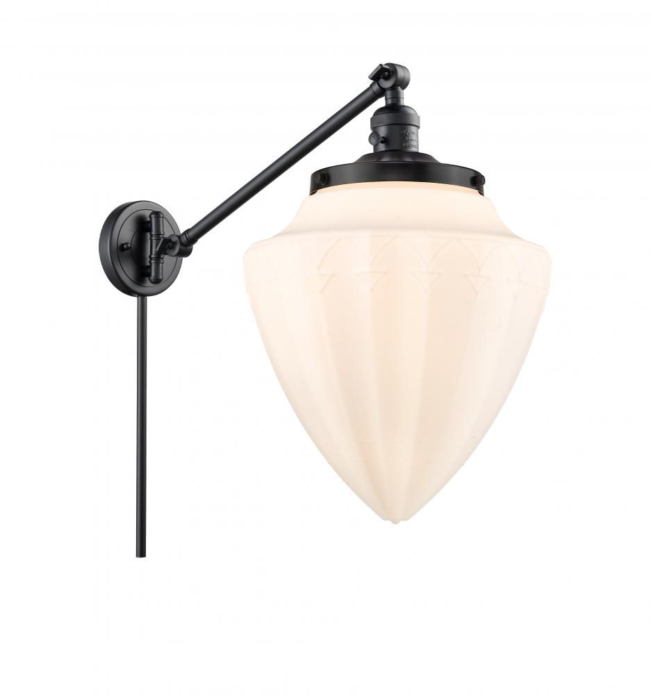 Bullet - 1 Light - 12 inch - Matte Black -Adjustable Swing Arm