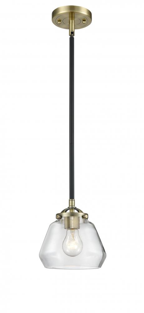 Fulton - 1 Light - 7 inch - Black Antique Brass - Cord hung - Mini Pendant