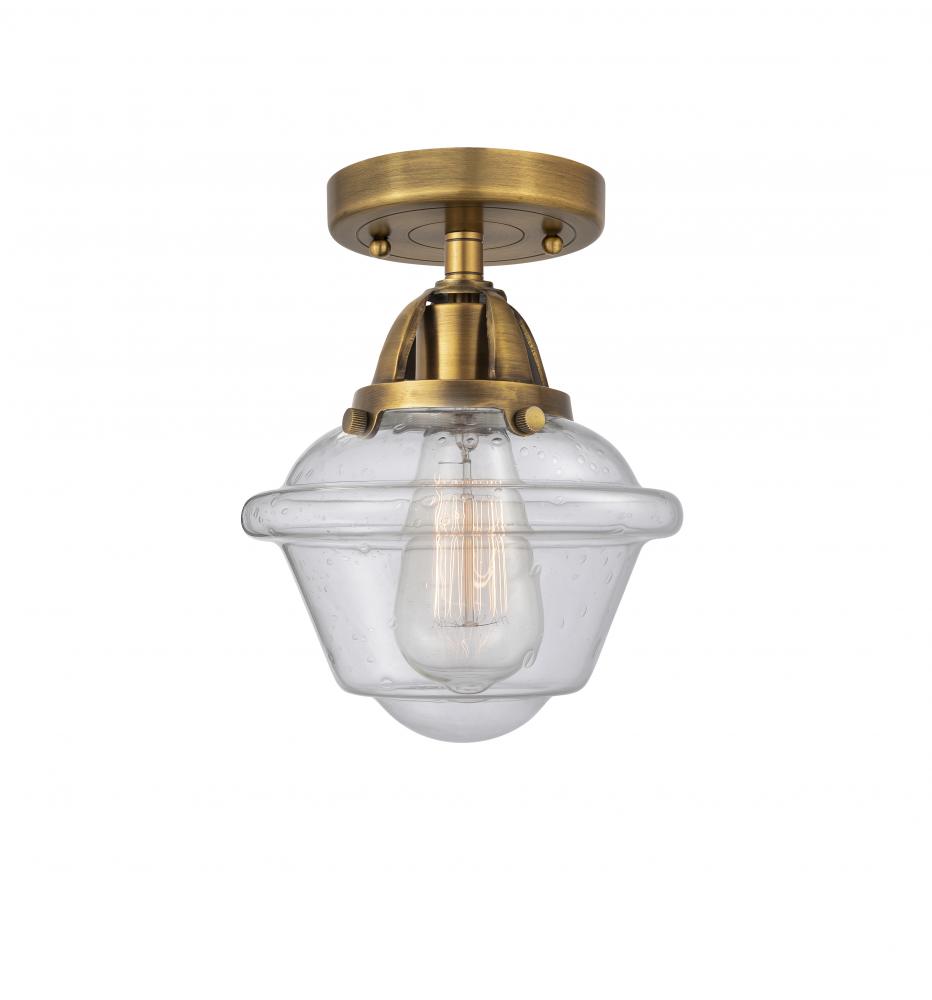 Oxford - 1 Light - 8 inch - Brushed Brass - Semi-Flush Mount