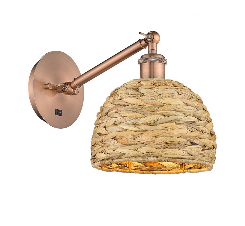 Woven Rattan - 1 Light - 8 inch - Antique Copper - Sconce