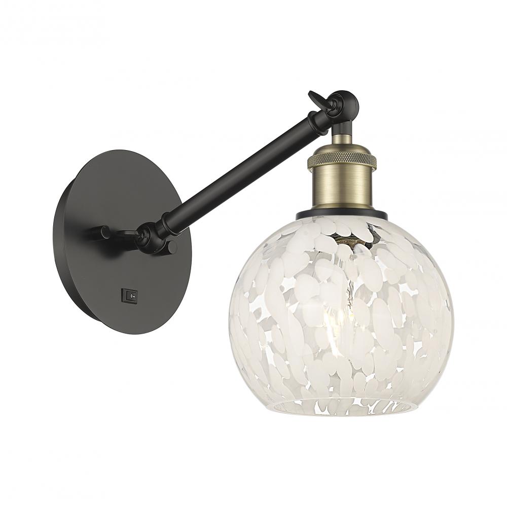 White Mouchette - 1 Light - 6 inch - Black Antique Brass - Sconce