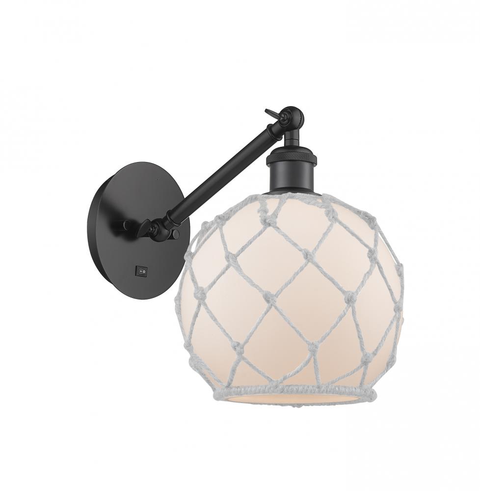 Farmhouse Rope - 1 Light - 8 inch - Matte Black - Sconce