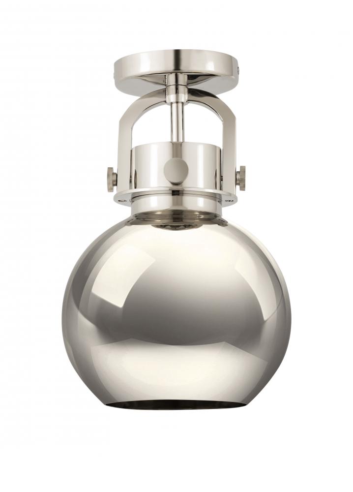 Newton Sphere - 1 Light - 8 inch - Polished Nickel - Flush Mount