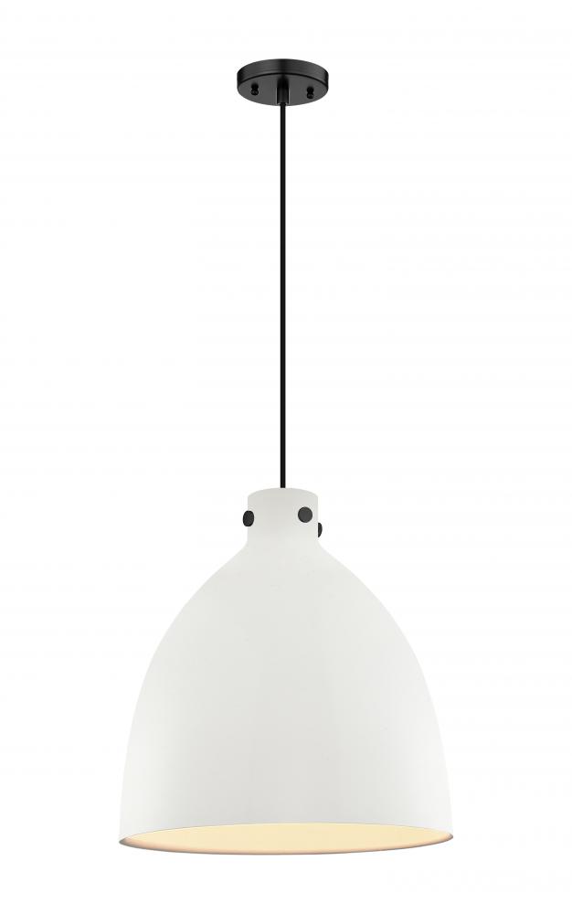 Newton Bell - 1 Light - 18 inch - Matte Black - Cord hung - Pendant