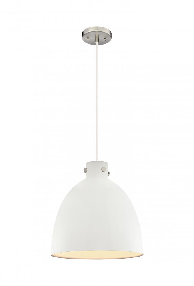 Newton Bell - 1 Light - 16 inch - Satin Nickel - Cord hung - Pendant