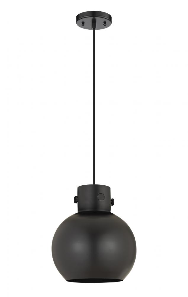 Newton Sphere - 1 Light - 10 inch - Matte Black - Cord hung - Pendant