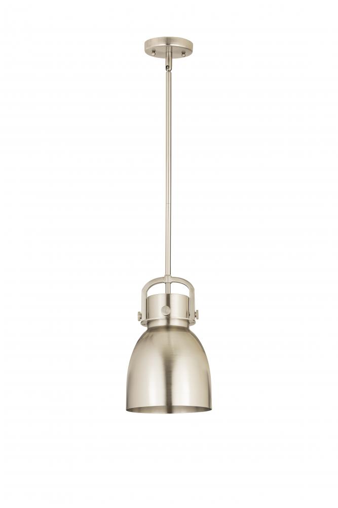 Newton Bell - 1 Light - 8 inch - Satin Nickel - Mini Pendant