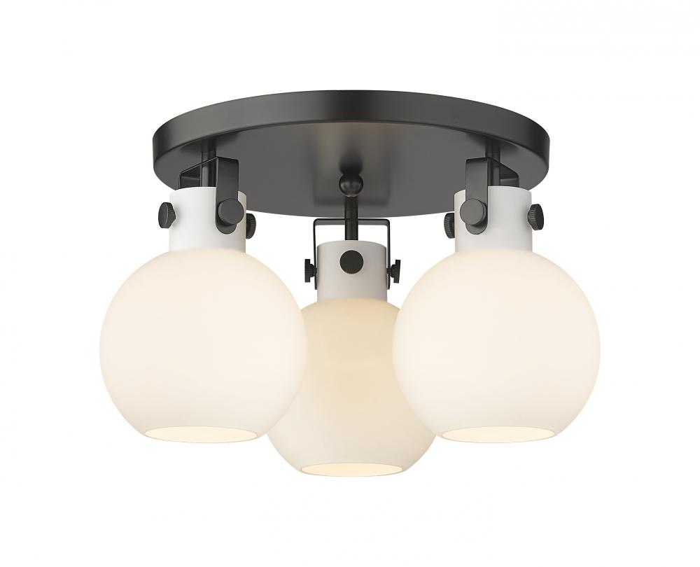 Newton Sphere - 3 Light - 18 inch - Matte Black - Flush Mount