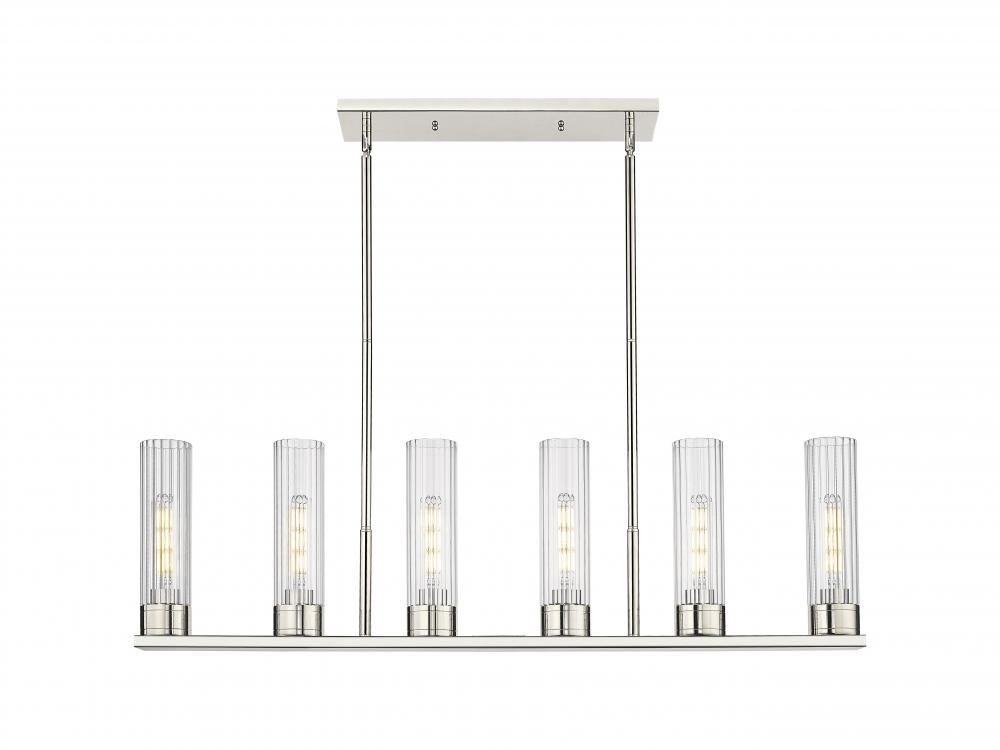 Empire - 6 Light - 44 inch - Polished Nickel - Linear Pendant