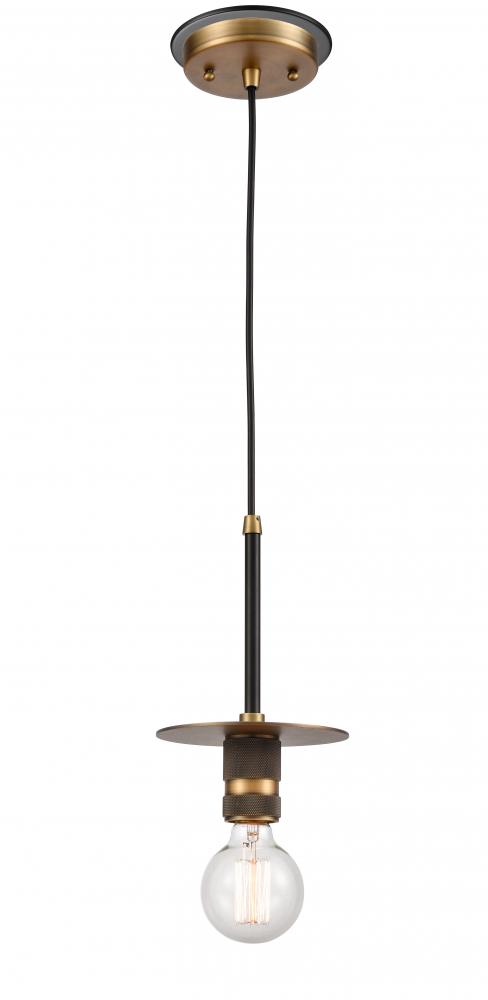 Aurora - 1 Light - 6 inch - Black Brushed Brass - Cord hung - Mini Pendant